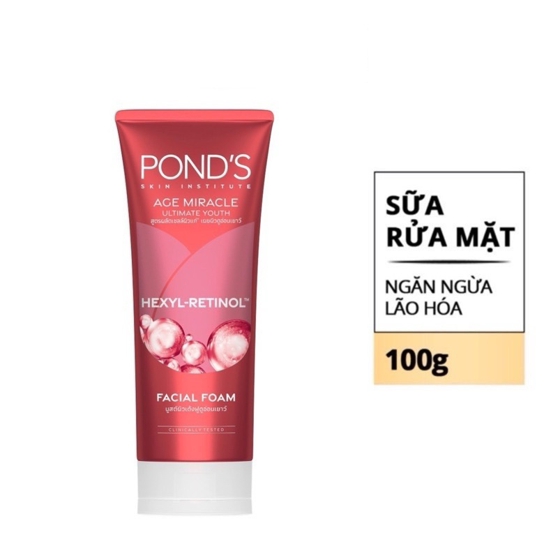 Sữa Rửa Mặt Ngăn Ngừa Lão Hóa Pond\'s Age Miracle 100g ( Mẫu Mới )