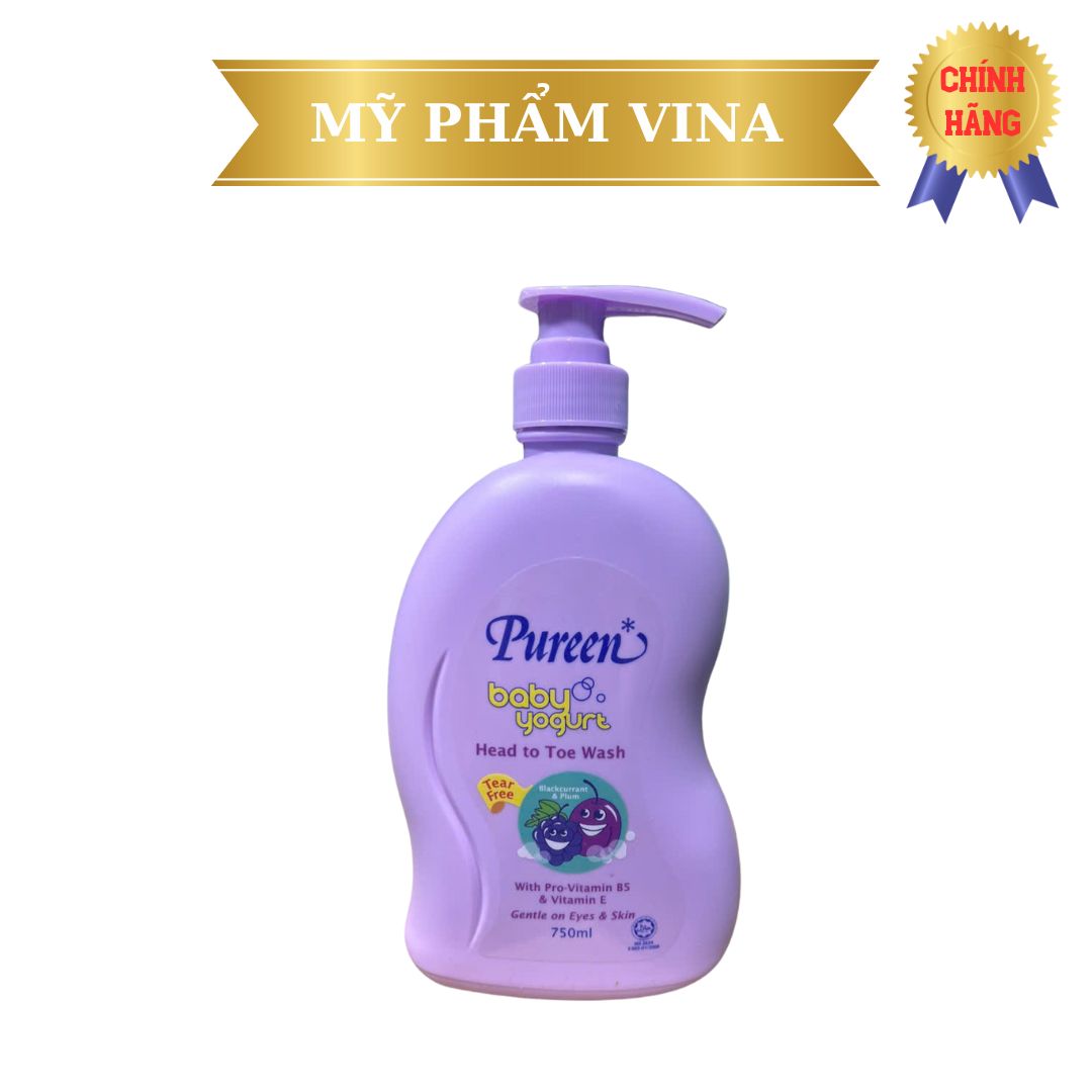 Sữa tắm gội toàn thân Pureen tinh chất sữa chua, nho đen và mận 750ml 1