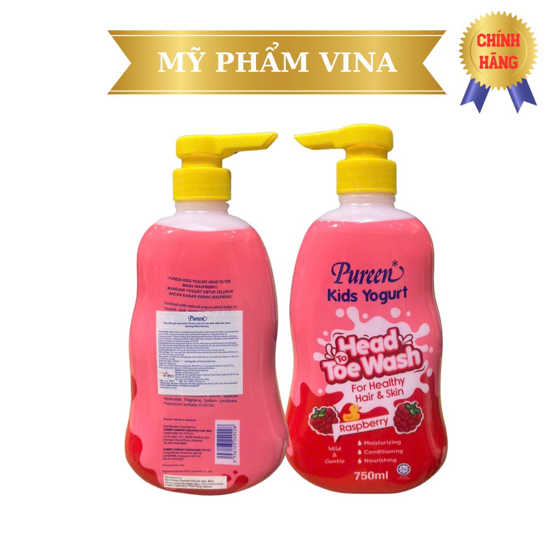 SỮA TẮM GỘI PUREEN Kids Yogurt Head To Toe Wash 750ml - Hương Phúc Bồn Tử 2