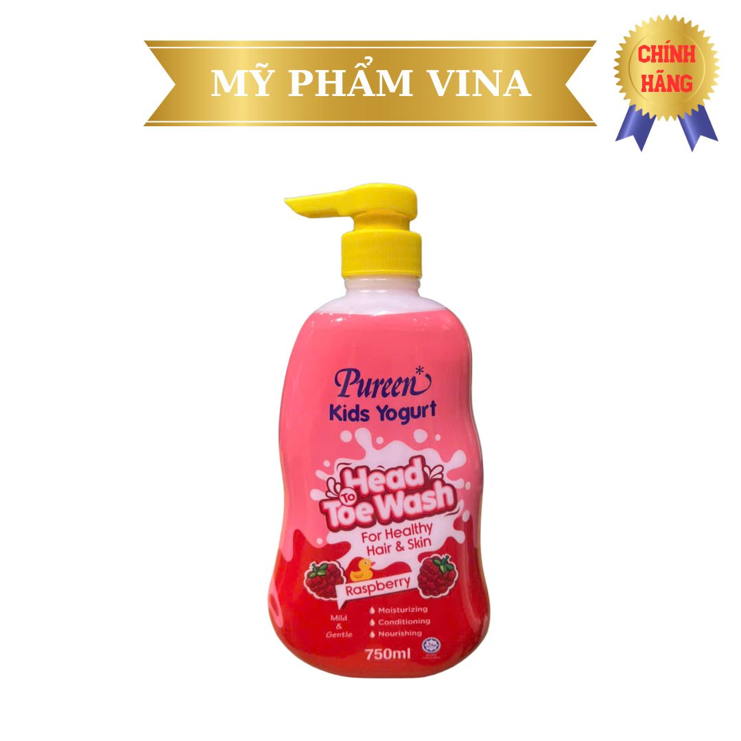 SỮA TẮM GỘI PUREEN Kids Yogurt Head To Toe Wash 750ml - Hương Phúc Bồn Tử 1