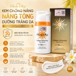 Kem chống nắng Beau Shop Collagen Whitening Sun Block SPF 70/PA++++ ( 80g)