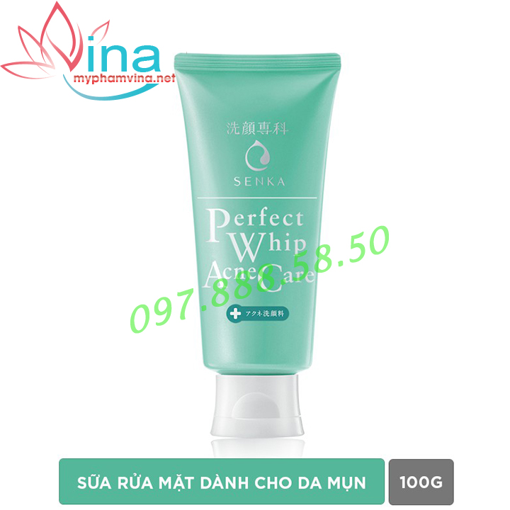 Sữa Rửa Mặt Senka Perfect Whip Acnes Care Dành Cho Da Mụn 100g