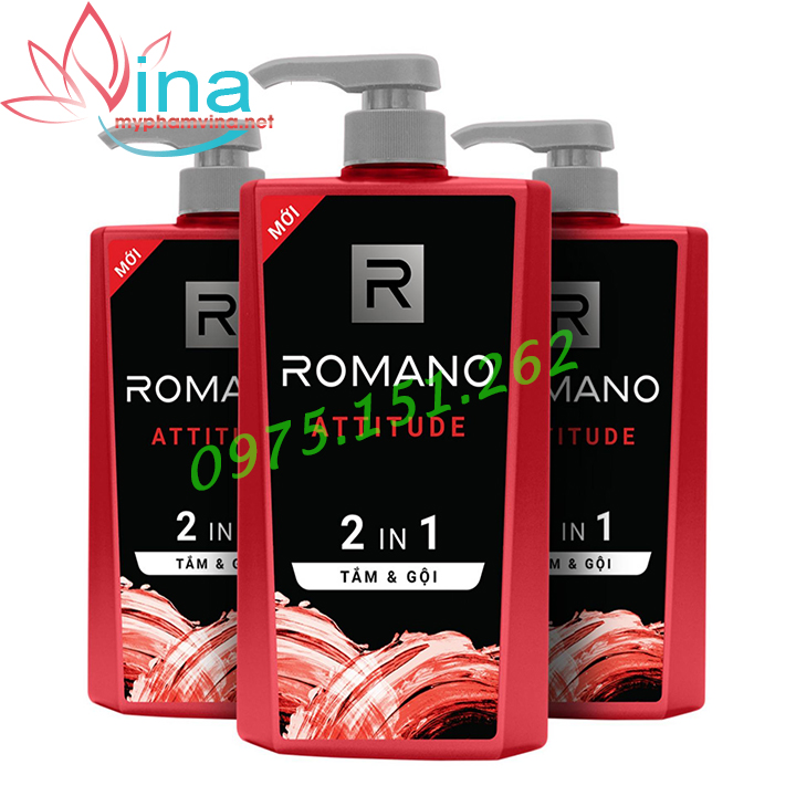 Dầu tắm và gội 2 trong 1 ROMANO Attitude 650g