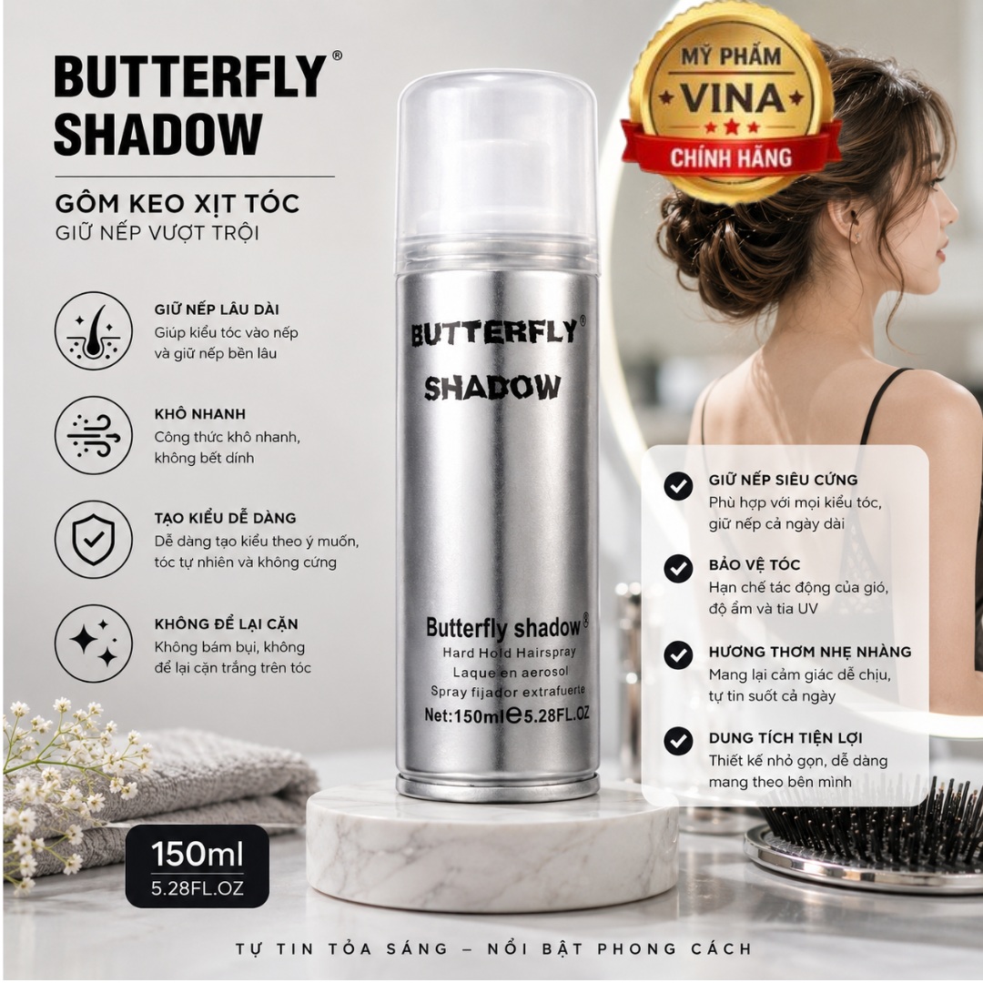 Gôm Keo Xịt Tóc Butterfly Shadow 150ml 1