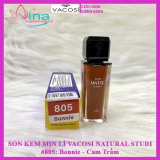 SON KEM MỊN LÌ VACOSI NATURAL STUDIO MATTE LIP CREAM #805: BONNIE - CAM TRẦM 2