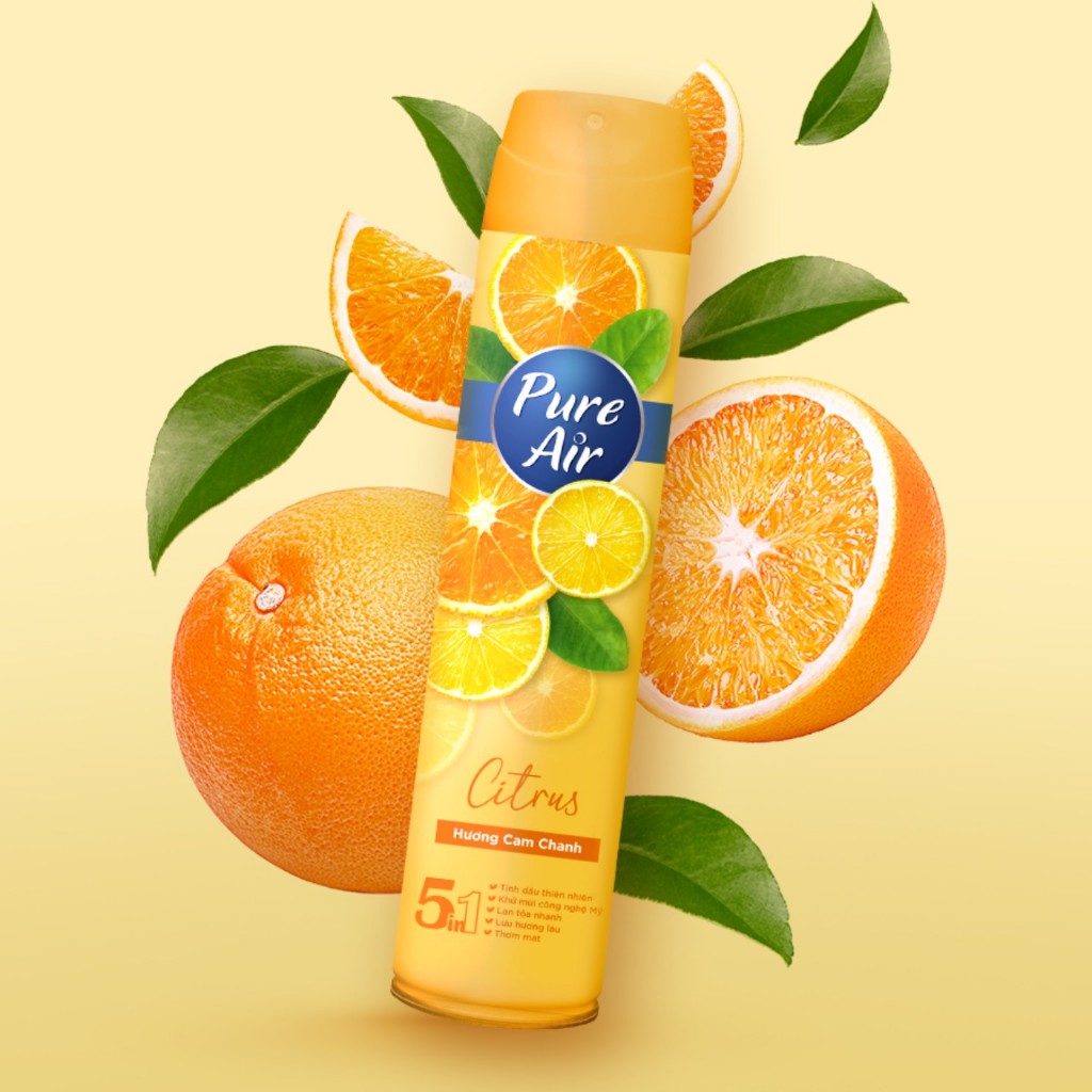 Nước hoa xịt phòng Pure Air Hương Cam Chanh 280ml 1