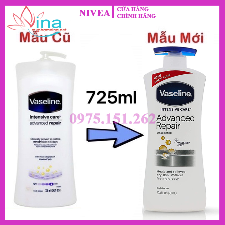 Sữa Dưỡng Thể Vaseline Intensive Care Advanced Repair 725ml